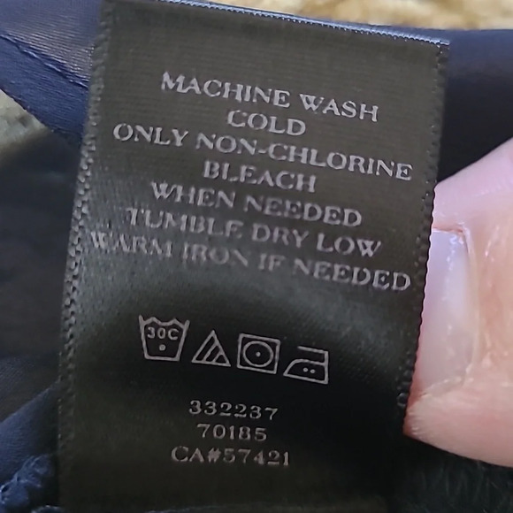 Ann Taylor Navy Sheer Short Sleeve Blouse with Crochet Details - Size XXL - Picture 7 of 7